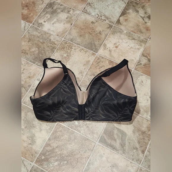 CACIQUE Elegant Black Floral Women's Bra Underwire Size 44F. - Picture 7 of 8
